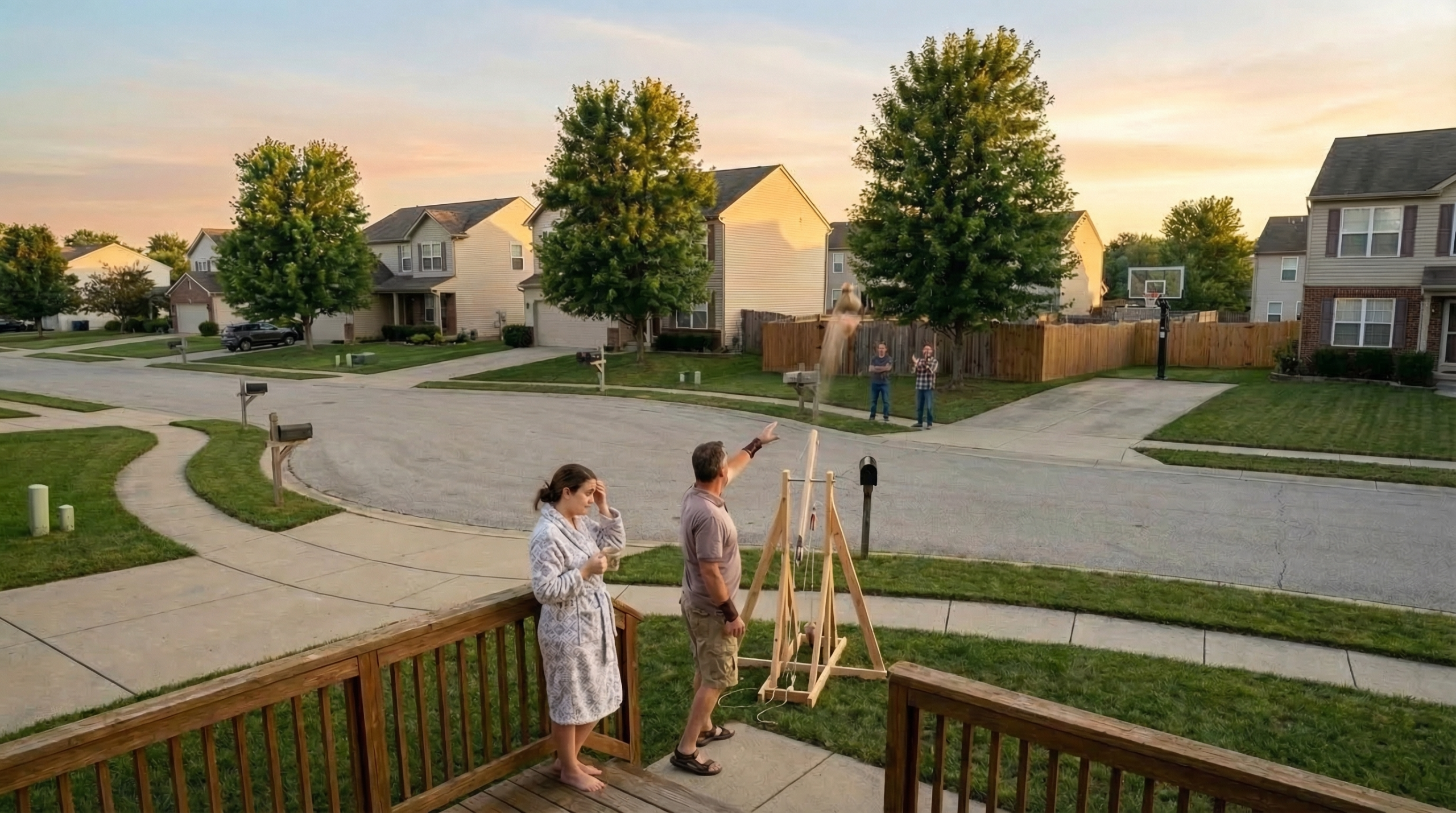 Fed-Up Suburban Dad Builds Trebuchet to Launch Neighbor’s Dog Poop Back Over Fence